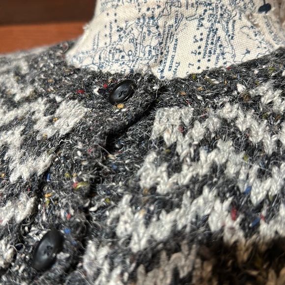 Vintage Paul Harris Designs Crew Neck Long Sleeve Zigzag Cardigan Sweater - Picture 7 of 10